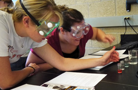 Students working on a lab project.